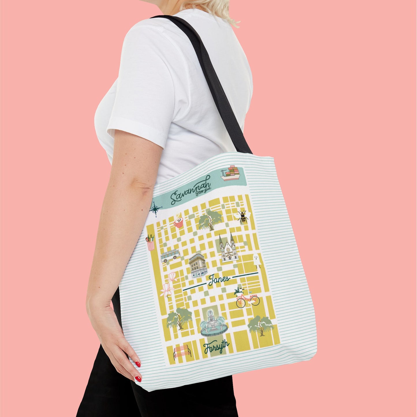 Savannah Map Tote Bag