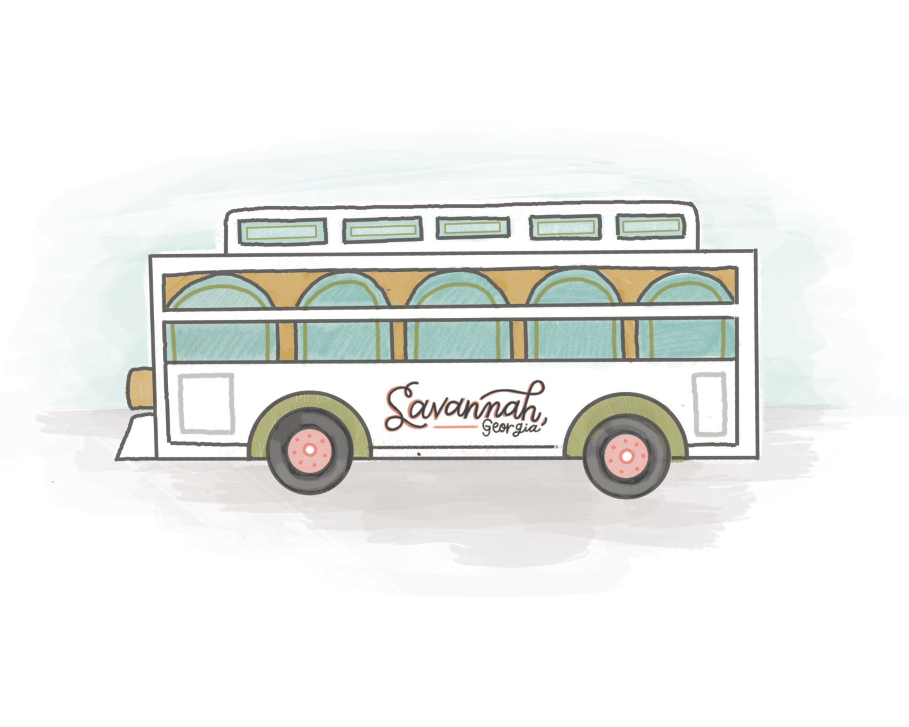 Savannah Trolley Print Southern Design Bee savannah-trolley-print-southern-design-bee