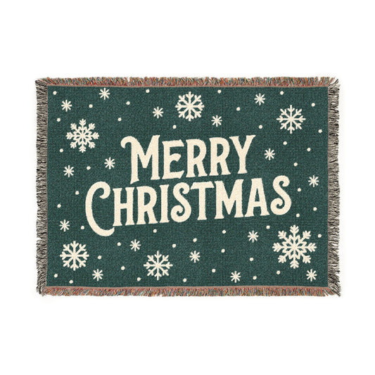 Merry Christmas Woven Blanket