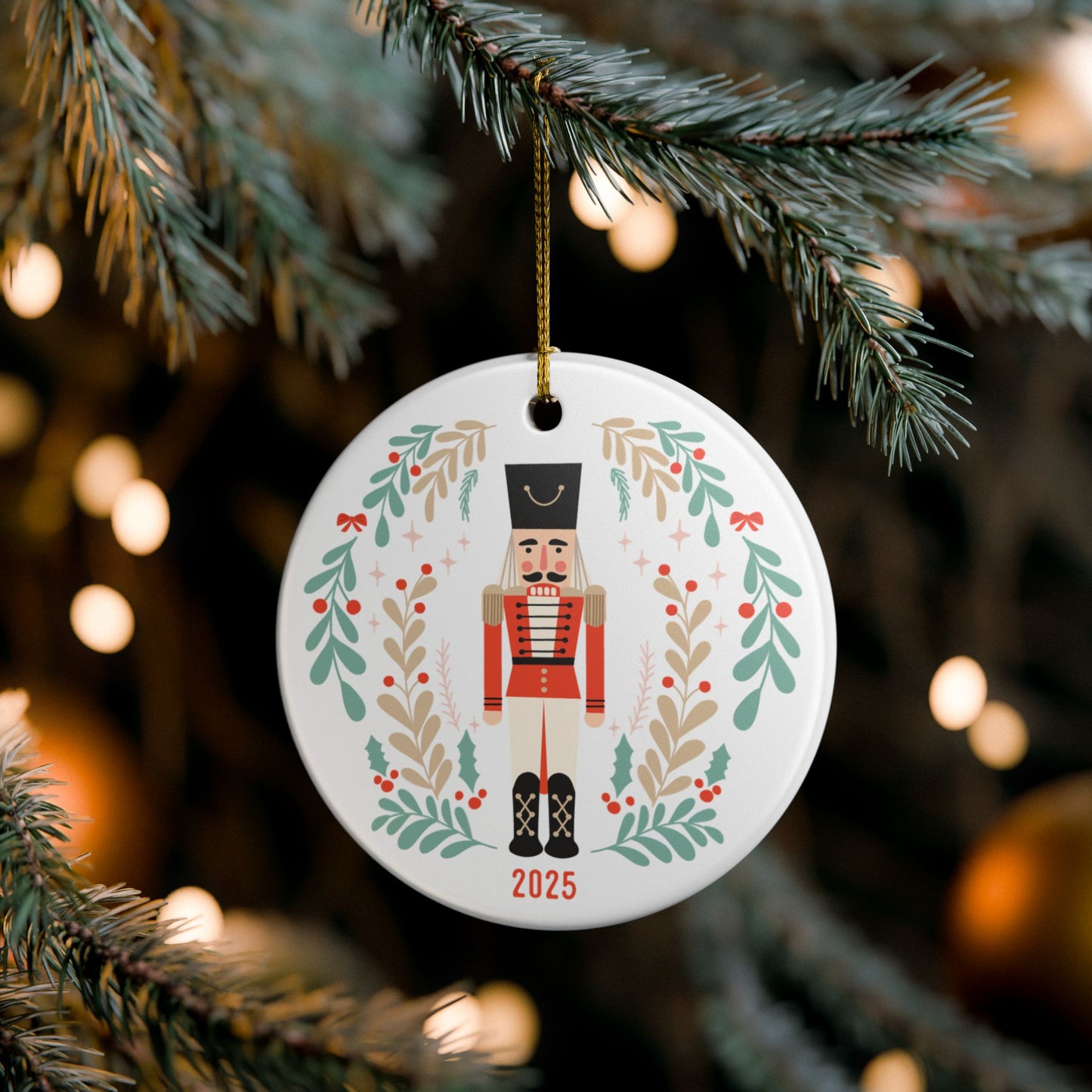 Nutcracker Ceramic Christmas Ornament