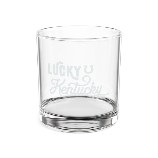Lucky Kentucky Engraved Whiskey Glass - 10.5 oz