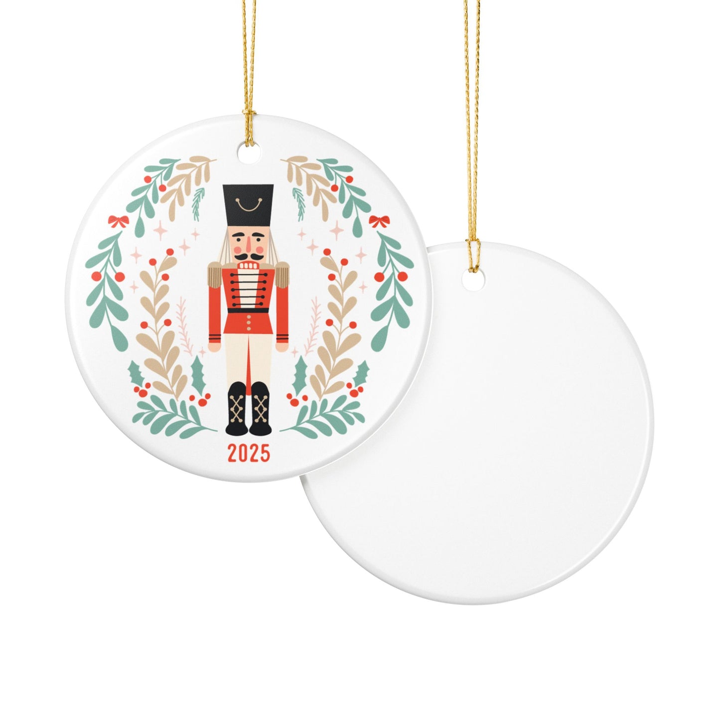 Nutcracker Ceramic Christmas Ornament