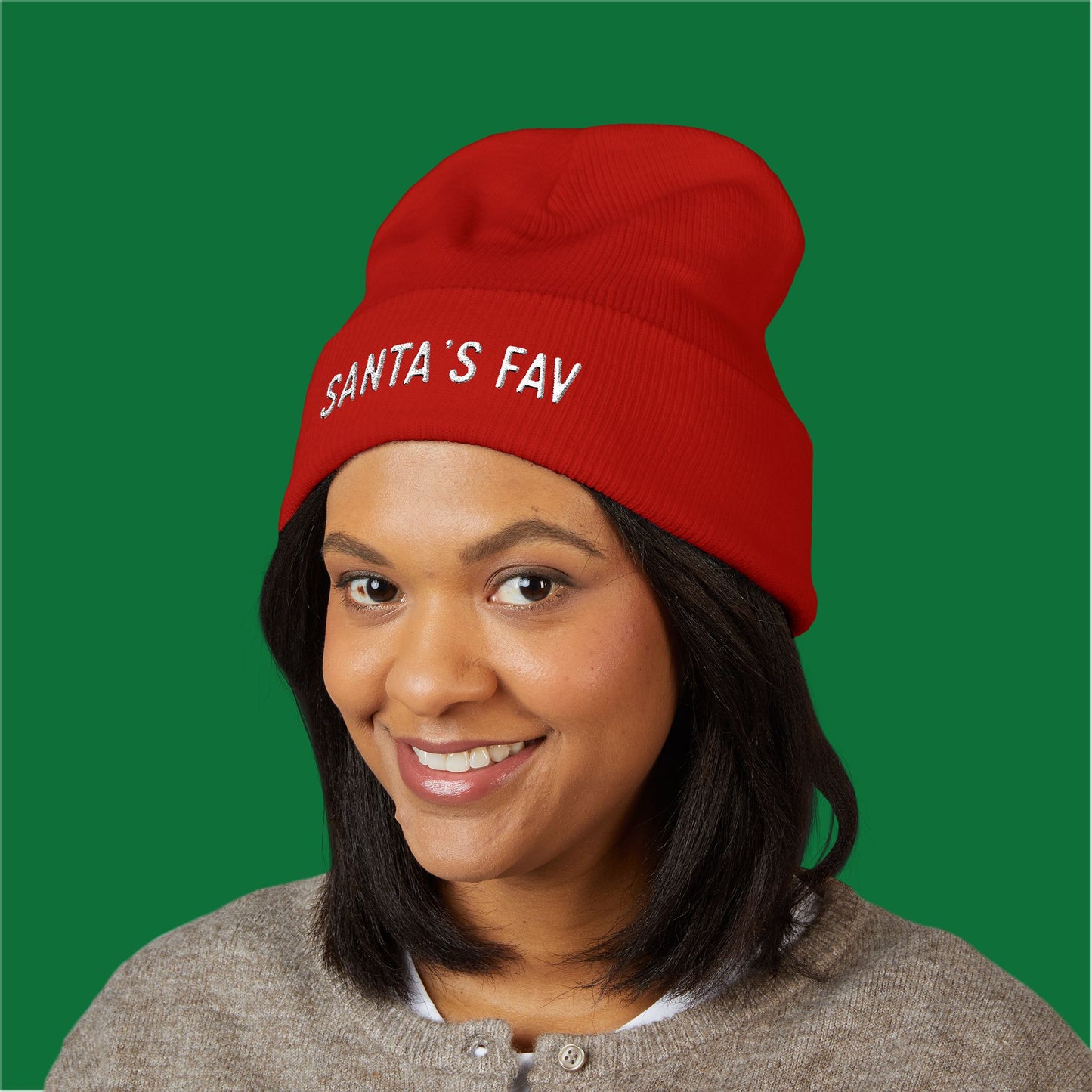 Santa's Fav Embroidered Beanie