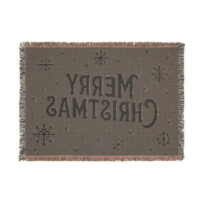 Merry Christmas Woven Blanket