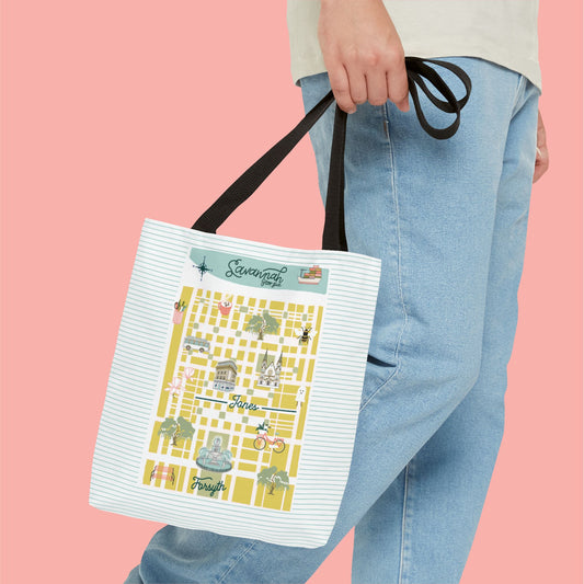 Savannah Map Tote Bag